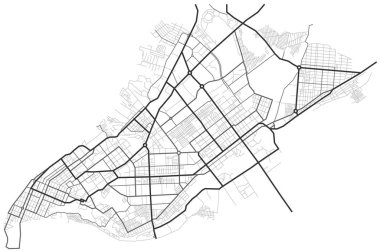 Samara şehir haritası - şehir caddeleri planda. Yol şemasının haritası. Kentsel çevre, mimari altyapı. Vektör 