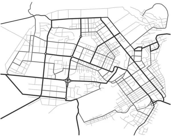 Barnaul Város Mesteri Terve Városi Utcák Terv Szerint Útiterv Térképe — Stock Vector