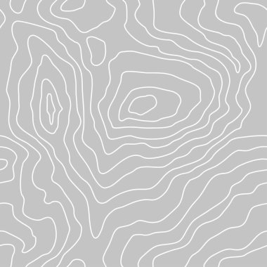 Topographic map lines, earth relief, contour seamless background. Geographic grid, elevation map,  in gray colors. Vector abstract pattern. clipart