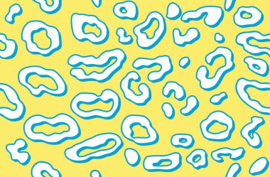 Leopar desenli. Moda olmayan vektör baskısı. Hayvan dokusu. Elbise ya da kumaş üzerine boyanmış çita stili cilt taklidi.