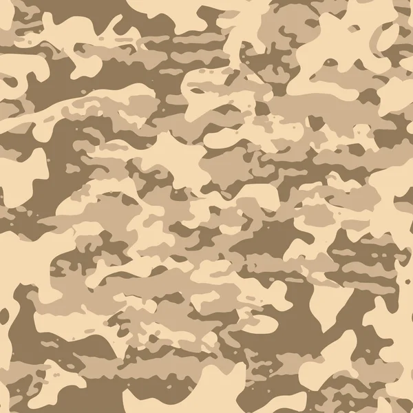 Patrón Sin Costura Camuflaje Beige Marrón Grunge Textura Camuflaje Militar — Vector de stock