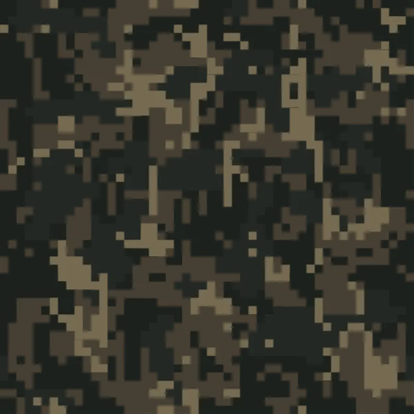 数码迷彩 无缝制的伪装图案 军事现代纹理 深绿色 森林色彩 矢量织物 纺织品印花 — 图库矢量图片