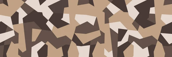 Brown Bege Camuflagem Sem Costura Padrão Textura Moderna Camo Militar — Vetor de Stock