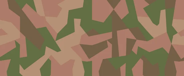 Printgeometrische Camo Naadloos Patroon Abstracte Militaire Jacht Camouflage Achtergrond Bruin — Stockvector