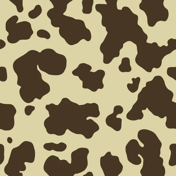 牛の茶色の肌と白を発見 シームレスなパターンは 動物のテクスチャ ベクトルの背景 — ストックベクタ