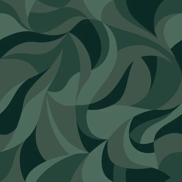 Кучеряві Хвилі Камо Абстрактний Фон Модний Безшовний Вектор Камуфляжу Стилізований — стоковий вектор