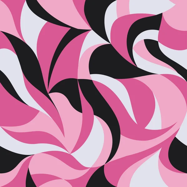具有抽象曲线的花纹花瓣图案 无缝线矢量粉色纹理可用于网页背景 织物印刷 — 图库矢量图片