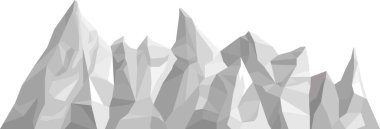 Tek renkli dağlar düşük polyester tarzında. Çokgen dağ sırtları. Vektör manzara arkaplanı