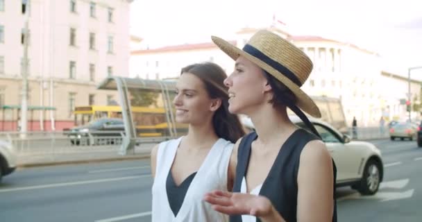 Two young girls in good mood — Stock Video