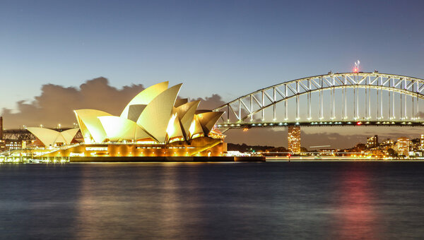 Sydney Harbour with Opera House and Bridge