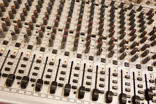 Music studio mix console — Stock Photo, Image