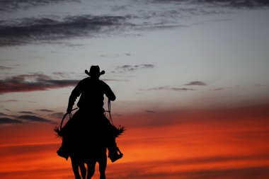 Cowboy on a horse clipart