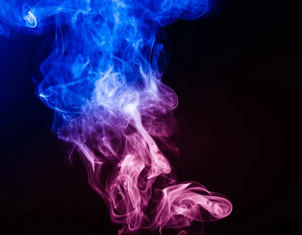 Abstract colorful smoke on the black background — Stock Photo, Image