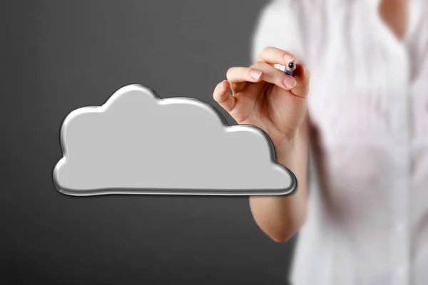 Cloud computing concept - wereld brede gegevens delen — Stockfoto