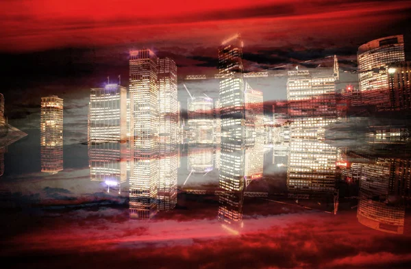 Abstrakt Modern stad bakgrund i färg — Stockfoto