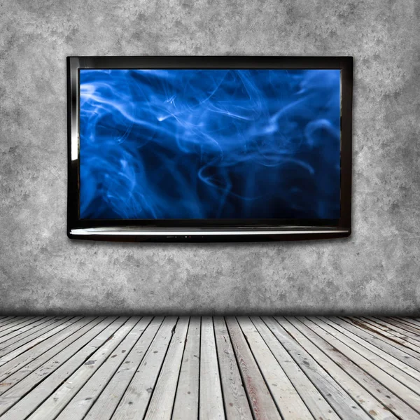 4k Tv na ścianie na białym tle — Zdjęcie stockowe