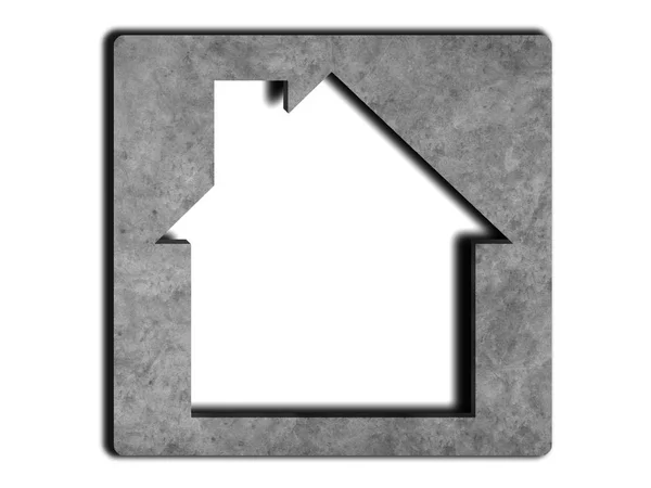 Піктограма будинку на бетонному фоні — стокове фото