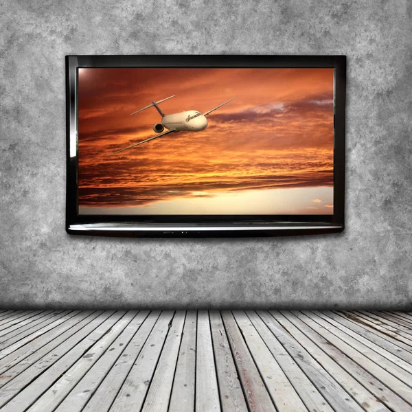 4K TV on the wall isolated — Stock Photo, Image