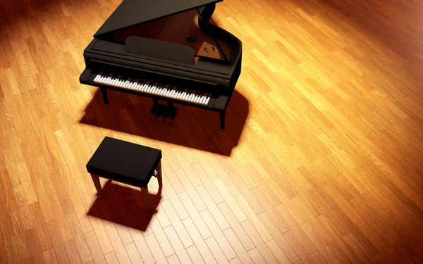 Grand Piano na jevišti koncertní síň — Stock fotografie