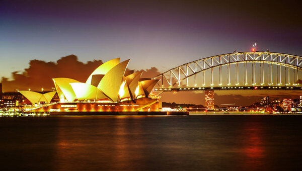 Sydney Harbour with Opera House and Bridge