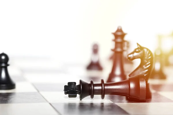 Chess figures - strategy and leadership concept — Stock Photo, Image