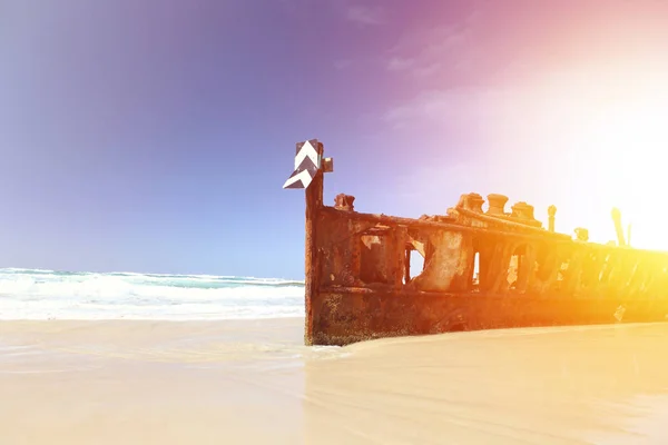 El naufragio del Maheno, Isla Fraser, Queensland, Australia — Foto de Stock