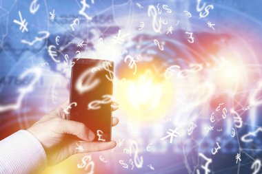 Peer-to-peer ödeme kavramı ile harita ve dünya bağlantı