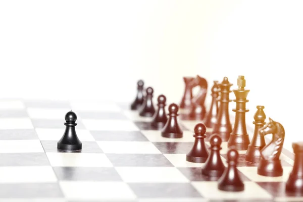 Σκακιστικές φιγούρες - ιδέα στρατηγικής και ηγεσίας — Φωτογραφία Αρχείου
