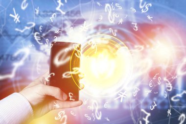 Peer-to-peer ödeme kavramı ile harita ve dünya bağlantı