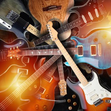 Elektrik gitar birbirine döşeme kümesi