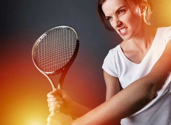 Tennisspeler met bliksemschichten — Stockfoto