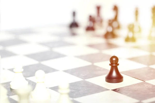 Chess figures - strategy and leadership concept — Stock Photo, Image