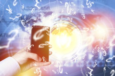 Peer-to-peer ödeme kavramı ile harita ve dünya bağlantı