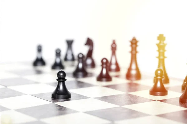 Chess figures - strategy and leadership concept — Stock Photo, Image