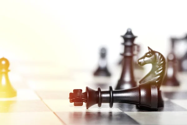 Chess figures - strategy and leadership concept — Stock Photo, Image