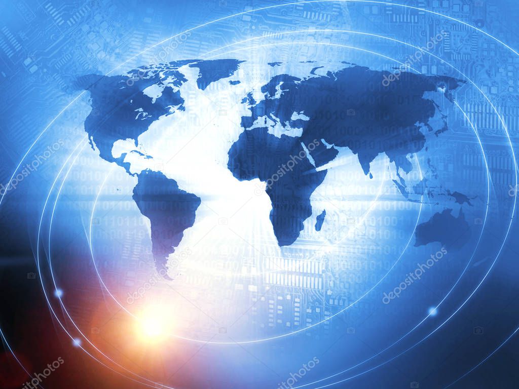 World Business Background Concept in Blue