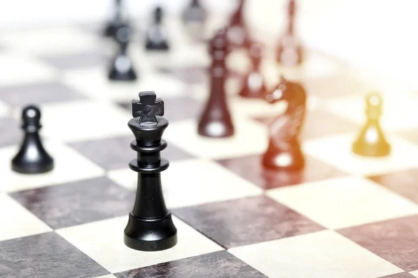 Chess figures - strategy and leadership concept — Stock Photo, Image