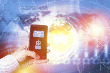 Sohbet etmek ve gelecekte iletişim kavramı. 