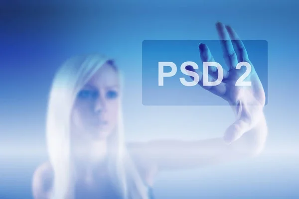 Begreppet Psd2 - betalning tjänstedirektivet — Stockfoto