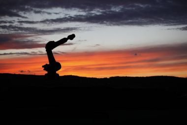 Sanayi 4.0 kavramı, robot arka plan