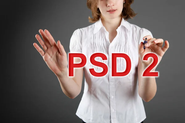 Conceito de PSD2 - Directiva relativa aos serviços de pagamento — Fotografia de Stock
