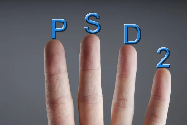 Concept van Psd2 - betaling dienstenrichtlijn — Stockfoto