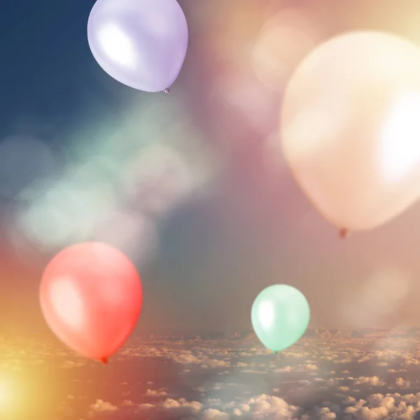 Celebration, Birthday Party - Balloons outside — Stock Photo, Image