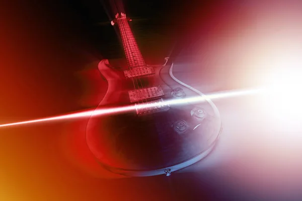 E-Gitarre und Lichtstrahl — Stockfoto