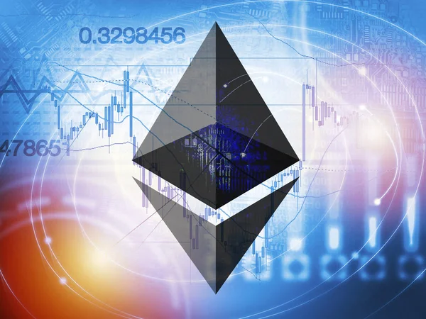 Criptovaluta Ethereum - Volatilità dei prezzi sul mercato — Foto Stock