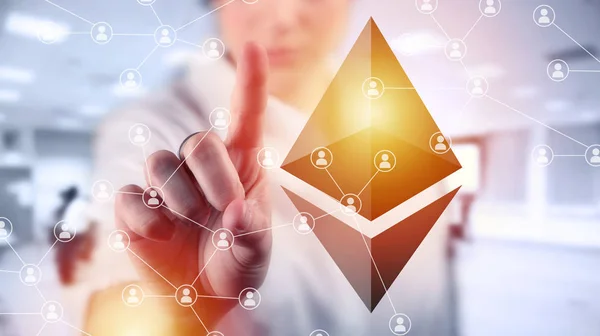 Concetto di pagamento criptovaluta con Ethereum — Foto Stock