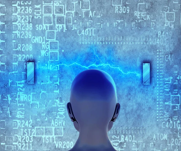 Begreppet maskininlärning att förbättra artificiell intelligens — Stockfoto