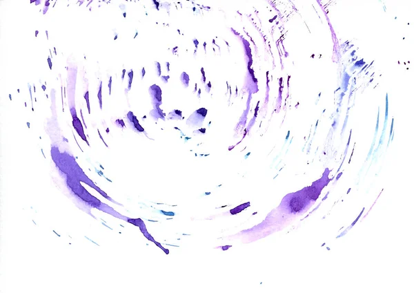 Фіолетові акварельні кола фарби розмальовують плямами і збризкують бризками. Креативний барвистий акварельний дизайн фон для банера, друку, шаблону, обкладинки, прикраси — стокове фото