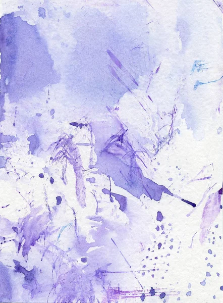 Барвистий абстрактний акварельний художній фон ручним розписом, з бризками, плямами, чорнилом, фіолетовим кольором — стокове фото