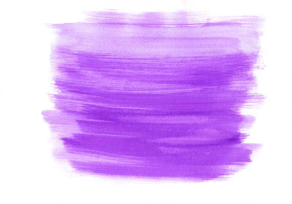 Modernas pinceladas creativas de acuarela púrpura pintadas aisladas sobre fondo blanco —  Fotos de Stock